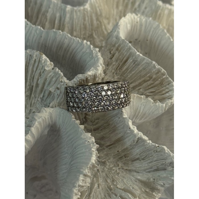 Elegant 925 Sterling Silver White Topaz Ring Size 6.5