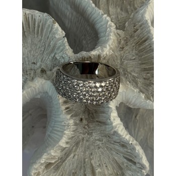 Elegant 925 Sterling Silver White Topaz Ring Size 6.5