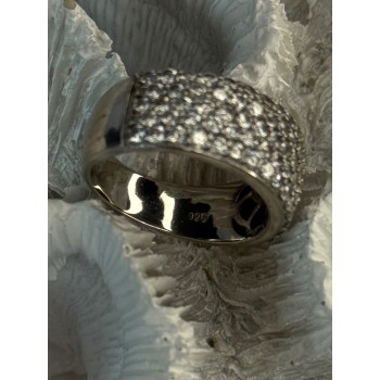 Elegant 925 Sterling Silver White Topaz Ring Size 6.5