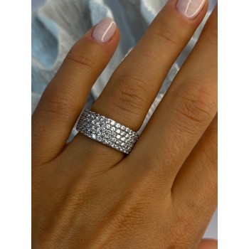 Elegant 925 Sterling Silver White Topaz Ring Size 6.5