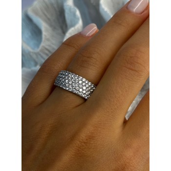 Elegant 925 Sterling Silver White Topaz Ring Size 6.5