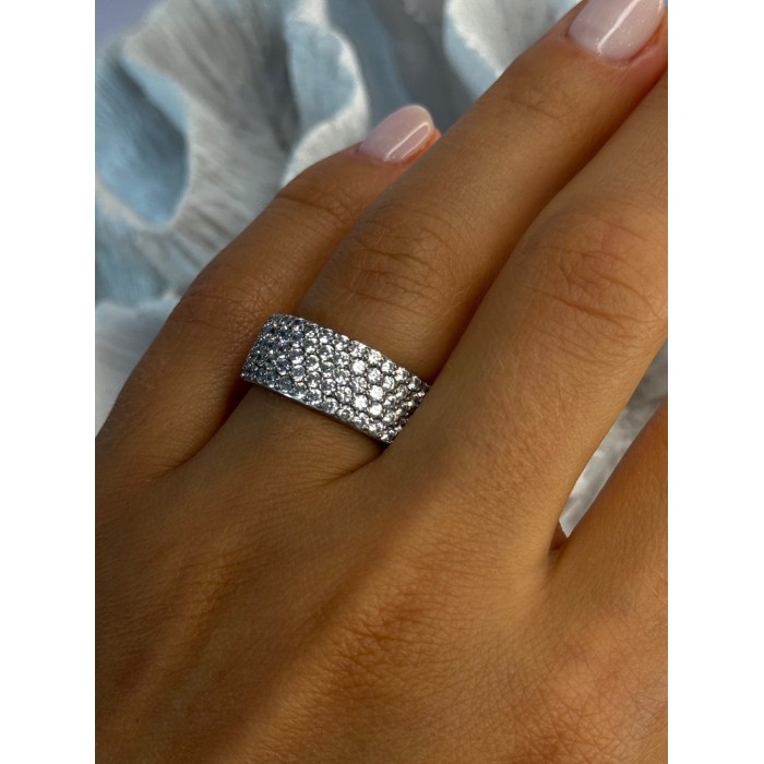 Elegant 925 Sterling Silver White Topaz Ring Size 6.5