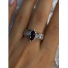 925 Sterling Silver Garnet & Beryl Ring Size 10