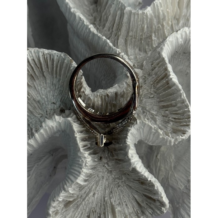 925 Sterling Silver Garnet & Beryl Ring Size 10