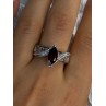 925 Sterling Silver Garnet & Beryl Ring Size 10