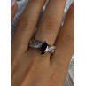 925 Sterling Silver Garnet & Beryl Ring Size 10