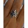 925 Sterling Silver Leaves Ring Size 9