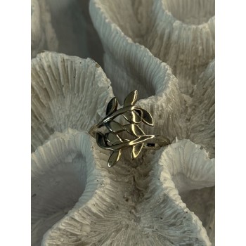 925 Sterling Silver Leaves Ring Size 9