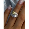 925 Sterling Silver Yellow & White Cz Ring Size 6