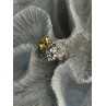 925 Sterling Silver Yellow & White Cz Ring Size 6