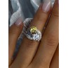 925 Sterling Silver Yellow & White Cz Ring Size 6