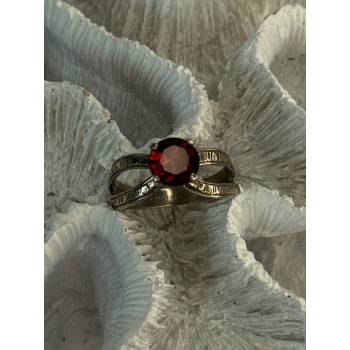 Vintage 925 Sterling Silver Ruby Ring Size 9.5