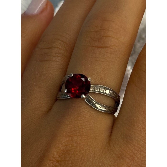 Vintage 925 Sterling Silver Ruby Ring Size 9.5