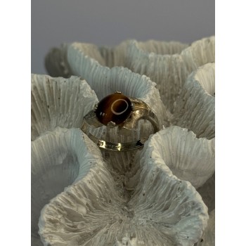 Vintage 925 Sterling Silver Tigers Eye Ring Size 8