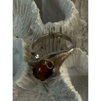 Vintage 925 Sterling Silver Tigers Eye Ring Size 8