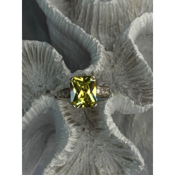 925 Sterling Silver Lemon Quartz Ring Size 8