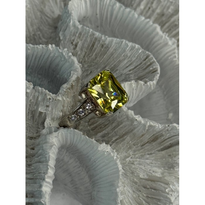 925 Sterling Silver Lemon Quartz Ring Size 8