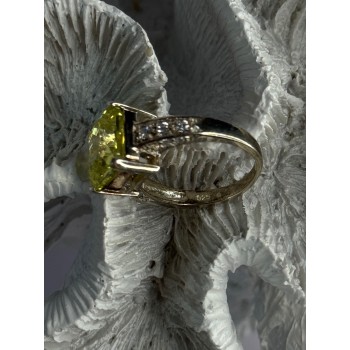 925 Sterling Silver Lemon Quartz Ring Size 8