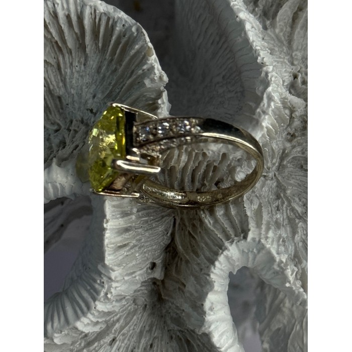 925 Sterling Silver Lemon Quartz Ring Size 8