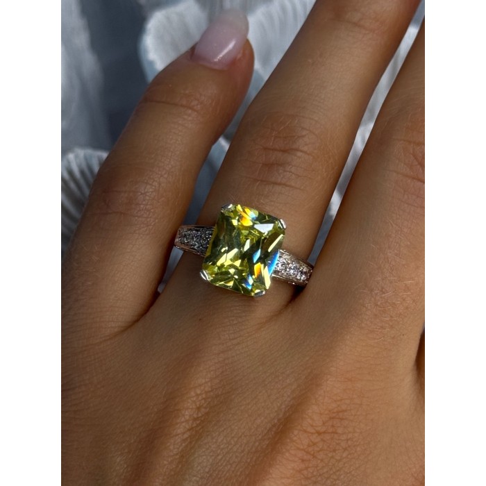 925 Sterling Silver Lemon Quartz Ring Size 8