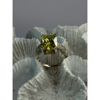 925 Sterling Silver Lemon Quartz Ring Size 8