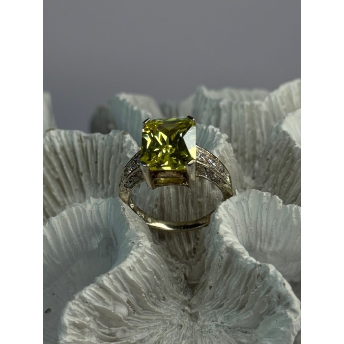 925 Sterling Silver Lemon Quartz Ring Size 8