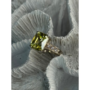 925 Sterling Silver Lemon Quartz Ring Size 8