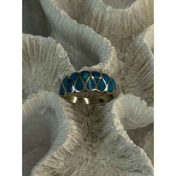 925 Sterling Silver Turquoise Ring Size 7