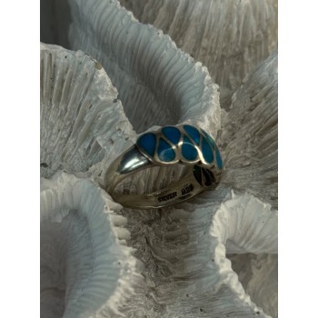 925 Sterling Silver Turquoise Ring Size 7