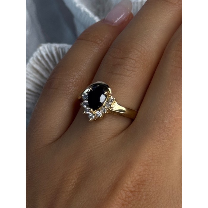 925 Sterling Silver Gold Plated Sapphire & Beryl Ring Size 8