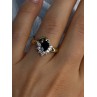 925 Sterling Silver Gold Plated Sapphire & Beryl Ring Size 8