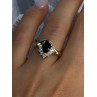 925 Sterling Silver Gold Plated Sapphire & Beryl Ring Size 8