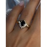 925 Sterling Silver Gold Plated Sapphire & Beryl Ring Size 8