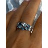 925 Sterling Silver Topaz & Aquamarine Ring Size 10