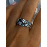 925 Sterling Silver Topaz & Aquamarine Ring Size 10
