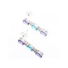 925 STERLING SILVER AMETHYST, TOPAZ & DIAMONDS EARRINGS