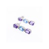 925 STERLING SILVER AMETHYST, TOPAZ & DIAMONDS EARRINGS