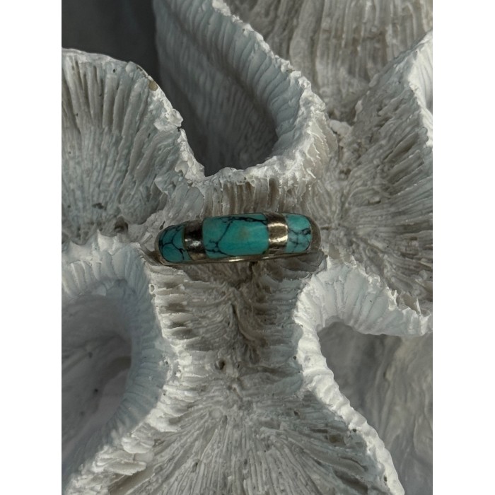 Vintage 925 Sterling Silver Turquoise Ring Size 7