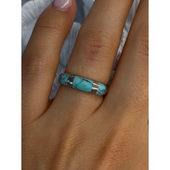 Vintage 925 Sterling Silver Turquoise Ring Size 7