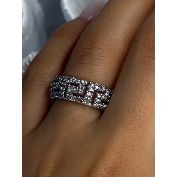 Elegant Design 925 Sterling Silver Beryl Ring Size 7.5