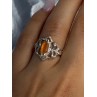 925 Sterling Silver Orange Agate Ring Size 6.5