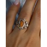 925 Sterling Silver Orange Agate Ring Size 6.5