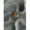925 Sterling Silver Orange Agate Ring Size 6.5