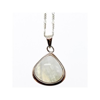925 Sterling Silver Moonstone Chain with Pendant Italy