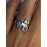 925 Sterling Silver Blue Topaz Ring Size 7
