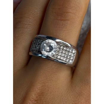 Elegant Design 925 Sterling Silver Cz Ring Size 10
