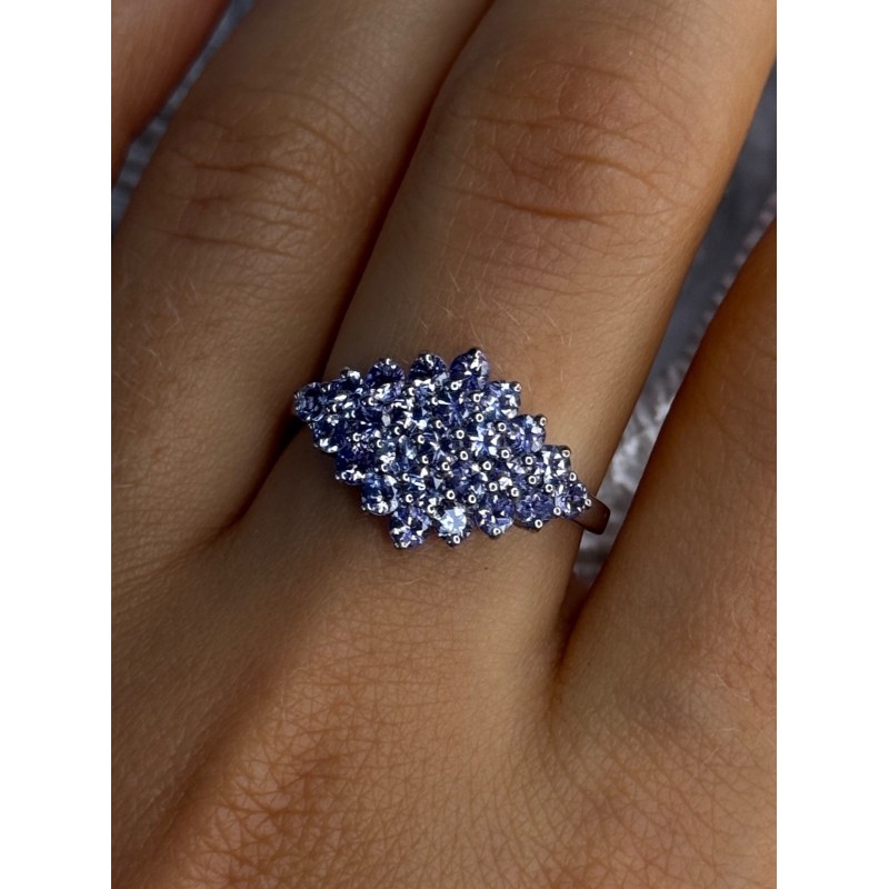 925 Sterling Silver Tanzanite Ring Size 9