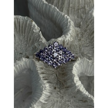 925 Sterling Silver Tanzanite Ring Size 9