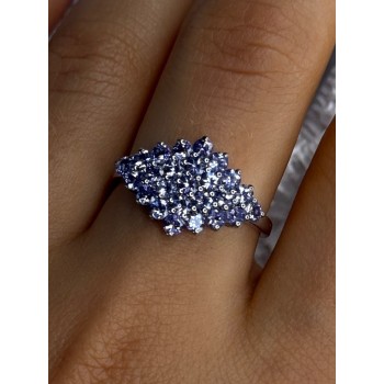 925 Sterling Silver Tanzanite Ring Size 9