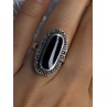 Vintage 925 Sterling Silver Onyx & Marcasite Ring Size 6.5